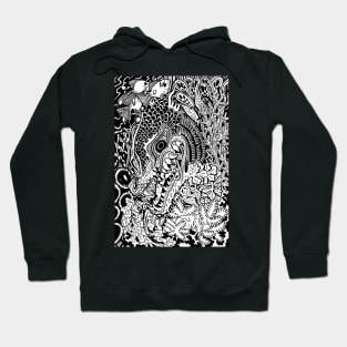 Underwater serpent black and white tattoo Hoodie